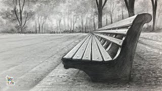 How to draw Empty Bench in Park [upl. by Mita]