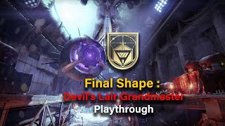 Devils Lair Grandmaster Nightfall  Flawless  The Final shape  Destiny 2 [upl. by Dranyl313]