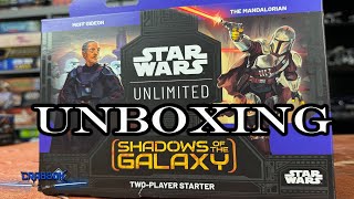 Star Wars Unlimited  Shadows of the Galaxy Starter Unboxing [upl. by Sidnal]