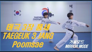 Taekwondo Poomsae Taegeuk 3 jang 태권도 품새 태극 3장 amp 거울모드 [upl. by Farmann]