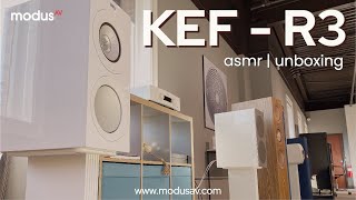 Unboxing KEFs R3 Speakers The Most Satisfying ASMR Experience [upl. by Adeirf]