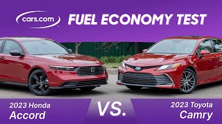 2023 Honda Accord Hybrid Vs 2023 Toyota Camry Hybrid MPG Challenge [upl. by Akemak]