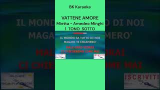 VATTENE AMORE Mietta  Amedeo Minghi Karaoke 1 TONO SOTTO [upl. by Tham]