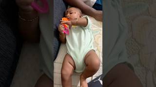 Three months baby holding the toy and playing😘 [upl. by Ahsyat198]