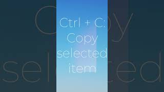 Ctrl  C Copy selected item [upl. by Roxie]