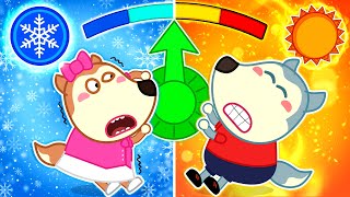 Wolfoo and Hot vs Cold Challenge with Lucy  Wolfoo Learns About Weather 🤩 Wolfoo Kids Cartoon [upl. by Azarcon341]