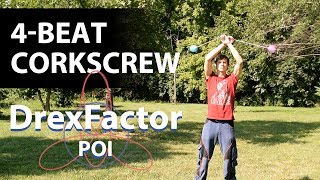 How to do 4beat Corkscrews for Poi 1minute tutorial [upl. by Nottarts]