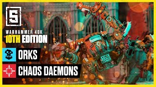 Orks vs Chaos Daemons  Warhammer 40k LIVE Battle Report [upl. by Enirehtac]