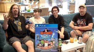 Lets Play WORMS on PS4  Four Players on the Couch [upl. by Brufsky]