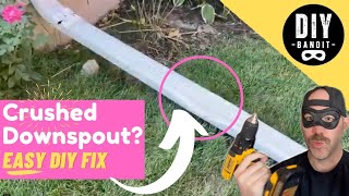 🔥 How to DIY Fix a Metal Downspout Extension➔ Quickly Repair Dented Crushed or SteppedOn Gutter [upl. by Sekofski851]