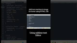 Add Text Overlays to Images on Hover with HTML amp CSS shorts coding [upl. by Rovert]