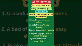 APTETEnglish Vocabulary Tips Idioms with meanings spokenenglish [upl. by Porcia329]