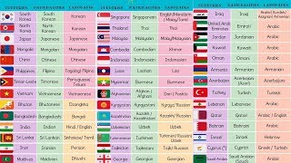 List of Asian Countries with Asian Languages Asian Flags and Nationalities [upl. by Chaffinch]