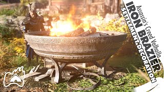 Assassins Creed Valhalla How to Get IRON BRAZIER Settlement Deco Set Ravensthorpe Fire [upl. by Ikcaj754]