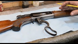 Winchester Model 71 wood and checkering Anvil 0135 [upl. by Upton789]