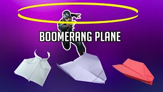 3 Easy Boomerang Plane  how to make a boomerang paper airplane Very Unique Tutorial [upl. by Soraya]