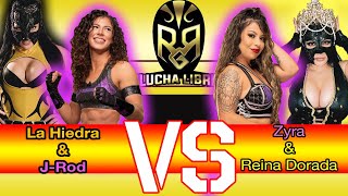 J Rod amp La Hiedra vs Zyra amp Reina Dorada Referee El Chapin  RGR Lucha Libre 82723 [upl. by Nivlag272]