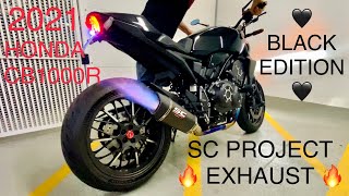 2021 HONDA CB1000R BLACK EDITION  SC PROJECT FULL TITANIUM EXHAUST  COLD START [upl. by Melisande]