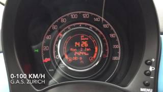 Fiat 500 14 16V 100 PS MTA Dualogic 0100 kmh acceleration [upl. by Arhez]