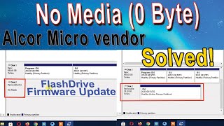 How to Fix PenUSB Flash Drive no Media 0 byte Alcor Micro vendor USB [upl. by Anayik]