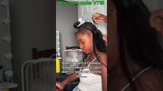 Closure GLUELESS Sew In Tutorial with Natural Hairline Leave Out [upl. by Oiramej941]