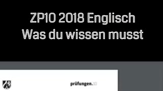 ZP10 Englisch 2018  Das müsst ihr wissen Teil 1 [upl. by Nosnhoj579]