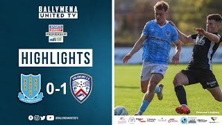 Match Highlights I Ballymena United 01 Coleraine [upl. by Nomyaw]