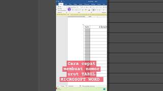 Cara cepat membuat nomor urut Tabel di Microsoft word [upl. by Edgardo]