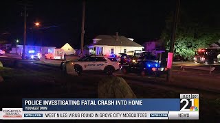 Man found dead after SUV hits Youngstown home may have fired shot at woman [upl. by Annelak184]