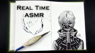 ASMR Drawing Ichigo Ken Kaneki  Real Time [upl. by Yoshio]