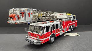 132 Franklin Mint Emergency One Tower 1 Fire Truck Review [upl. by Davey891]