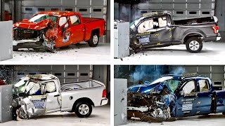 CRASH TEST Pickup Trucks – F150 vs Silverado vs Tundra vs RAM 1500 [upl. by Nahshun]