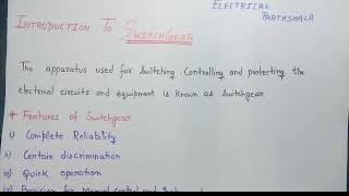 Introduction to switchgear  power system  hindi [upl. by Irwin909]