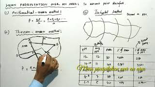 Mean precipitation over an areaArithmetical mean Thiessen amp Isohyetal method [upl. by Corri]