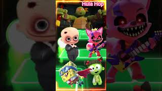 Ninja Turtle VS Pink Fong VS Spongebob VS Spookiz coffindance Tiles Hop viral song [upl. by Nylecyoj]