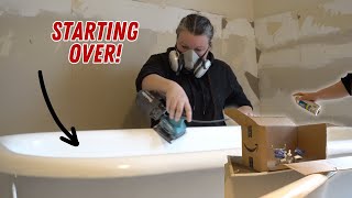 Sure hope this goes smoothly literally I AM STARTING THE BATHTUB OVER BATHROOM RENO [upl. by Brant391]