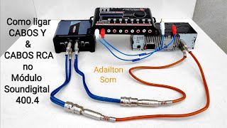 Como ligar CABOS Y e RCA no Módulo Amplificador Soundigital SD 400x4 em ESTÉREO ou MONO Caixa Bob 03 [upl. by Htebasyle]