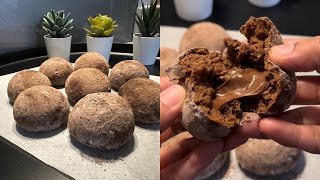 Chocolate Bombs  Chocolate filled Baked Donuts  Soft and Chocolaty Buns [upl. by Adnhoj75]