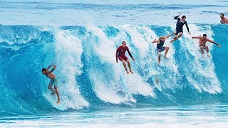 GNARLIEST PARTY WAVE EVER HAWAII SHORE BREAK [upl. by Auop]