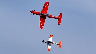 SYNCHRO FLIGHT 2X PILATUS PC21 BIG RC TURBOPROP SCALE MODEL AIRPLANE FLIGHT DISPLAY  Hausen 2015 [upl. by Zakarias]