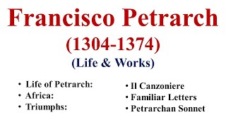 Petrarch Life amp Major Works  Petrarchan Sonnet  In Hindi [upl. by Onilecram677]