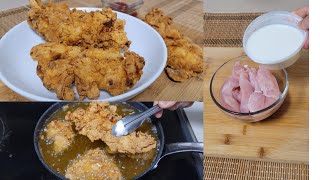 Extra Crispy Chicken Tenders  Quick and Easy chicken Tenders Recipe in urduHindi Eng subtitle [upl. by Arika]