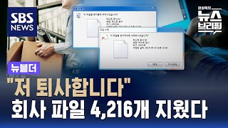 quot저 퇴사합니다quot…회사 파일 4216개 지운 30대 직원 최후는  SBS  뉴블더 [upl. by Cody]