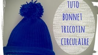 tuto tricotin circulaire géant facile bonnet pour débutant [upl. by Talbott328]