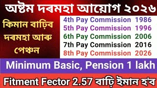 অষ্টম দৰমহা আয়োগ8th Pay Commission  Eight Pay Commission  salary increase  pay commission [upl. by Aiekahs724]