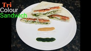 Tri Colour SandwichTiranga SandwichRepublic Day Special by shakra [upl. by Jobina]