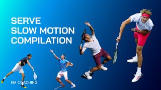 Slow Motion Tennis Serve Compilation  Tennis Serve Technique [upl. by Medardas899]