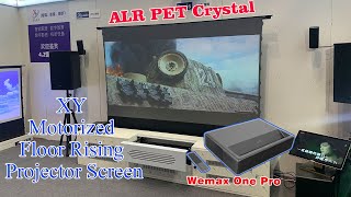 XY Screens Motorized Floor Rising Projector Screen EDL70 series with ALR PET Crystal [upl. by Ynohtnaluap]