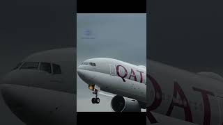 Qatar Airways Boeing 777 Rainy Takeoff Spectacular Departure in Wet Conditions aviation shorts [upl. by Tugman]