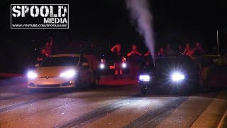 3200 Race  Gutted Tesla P100D vs Nitrous Foxbody Mustang [upl. by Diskin]